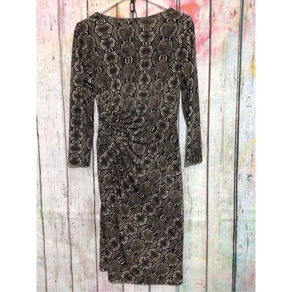 Calvin Klein Designer Side Ruched Dress Snakeskin Size Small ☃️❄️ - Picture 7 of 9